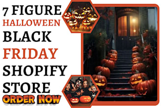 design halloween shopify store cyber monday christmas store black friday website