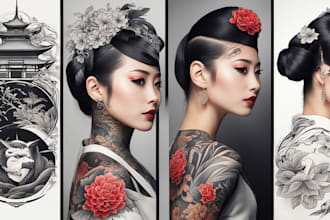 create your unique and professional japanese tattoo design