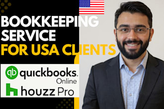 do bookkeeping in quickbooks and houzz pro for USA clients