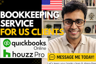 do bookkeeping in quickbooks and houzz pro for US clients