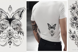 do your minimalist tattoo design in my art style