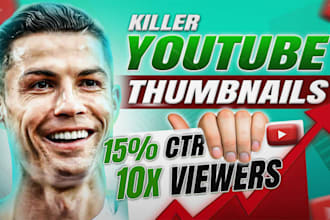 design amazing, attractive and viral clickbait youtube thumbnail