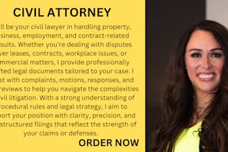 be your civil lawyer in property, business, employment and contract lawsuits
