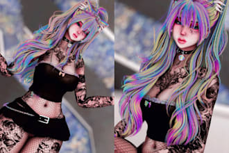 draw nsfw  character vrchat avatar fanart anime character vtuber model sfw art
