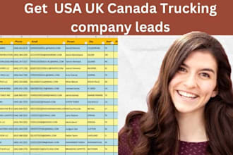 provide USA UK canada trucking leads from fmcsa database
