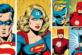 draw comic superhero pop art portraits