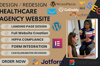 build healthcare agency website, home care staffing agency wordpress website wix