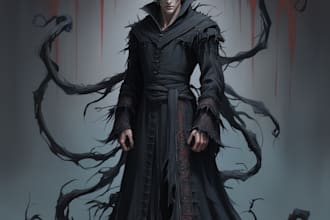 create dark character art illustration