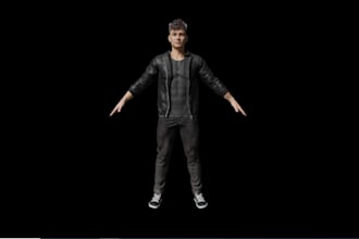 aaa 3d realistic character model, uv map, retopology,3d stylize game character
