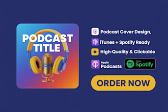 design a podcast cover art, itunes logo professionally