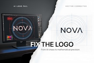 fix and vectorize your ai generated logo for print and merch