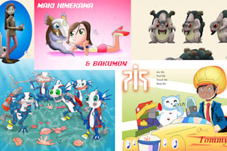 draw custom pokemon digimon or fakemon, and  trainer in my style