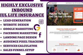 iul insurance website iul insurance leads website insurance sales funnel website