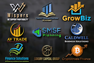 do modern minimalist logo for finance credit repair businesses