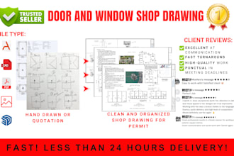 do aluminum door and window elevation or shop drawing