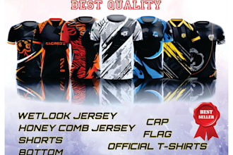 design sublimation esports and gaming jersey or merchandise