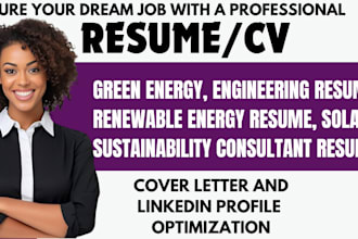 write ats green energy, renewable energy, sustainability consultant resume or CV