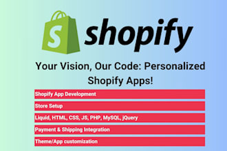build custom shopify apps for your shopify store