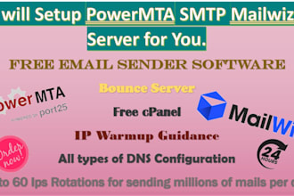 setup powermta smtp mailwizz server for you