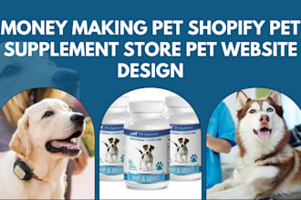 design pet shopify store pet supplement store pet tracker pet monitor website