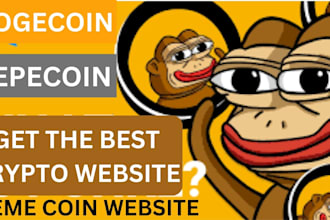 create meme coin website and build crypto token website, pepe coin
