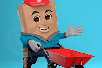create a 3d cute cartoon character modeling for mascot, brand, animation, game