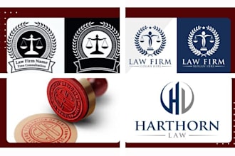 design a custom law firm logo for lawyers and legal professionals