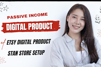 setup stan store or etsy store with digital product, stan store digital product