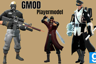 create custom and port your garry mod playermodel sfm mmd vrchat avatar game