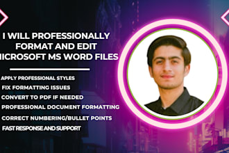 professionally format and edit microsoft ms word files