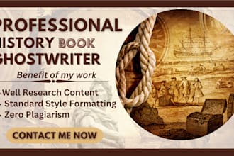 ghostwrite your history and biography book, ebook writer