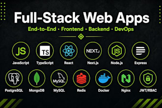 develop full stack web apps with react next js node mongo or postgres