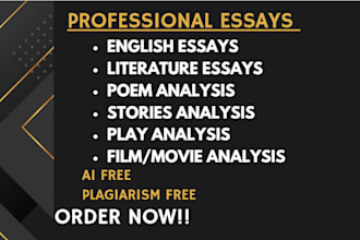 write exceptional literature essays, poems, stories, dramas, and novel analysis