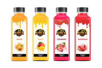 design unique juice label or energy drink and beverage label