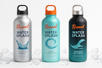 design unique label for water bottles, juices, energy drinks
