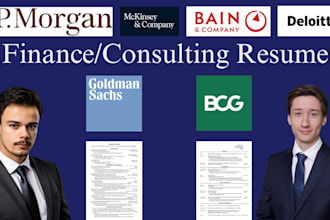 write a strong ats optimized finance and consulting resume