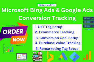 setup microsoft bing ads, google ads conversion gole tracking GTM