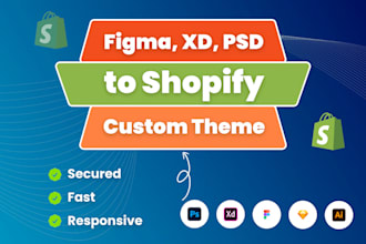develop figma to shopify custom theme, landing page for shopify store