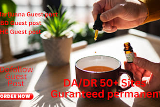 do guest post on marijuana, thc and cbd sites da DR 50 above