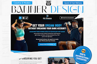 design creative and unique website banner or header
