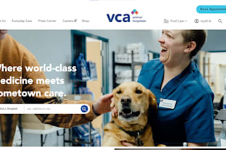 design veterinary website, animal care website, pet adoption accessories website