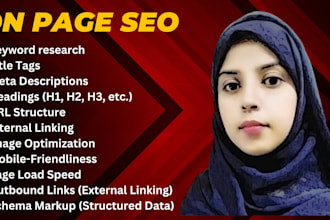 do wordpress site on page SEO by meta tags, keyword research, schema markup