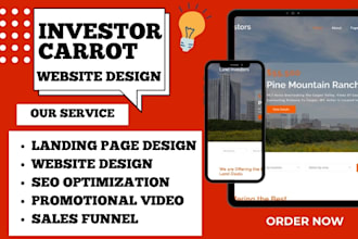 design investor carrot website investor carrot landing page investor carrot lead
