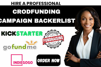 generate verified crowdfunding backers list for kickstarter indiegogo gofundme