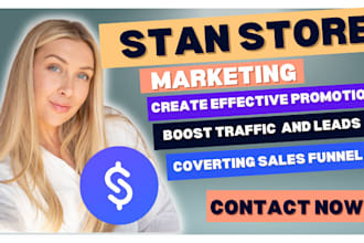 do stan store promotion, stan store design, stan store marketing, stan sales