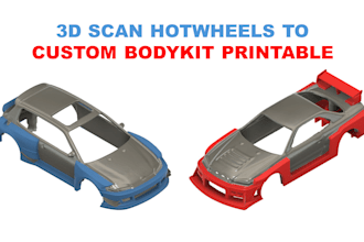 make printable custom 3d body kit set from 3d scan hotwheels