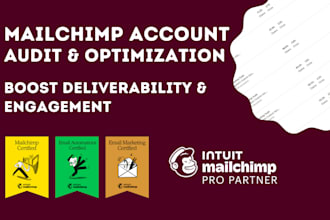 do professional mailchimp account setup, audit and optimization