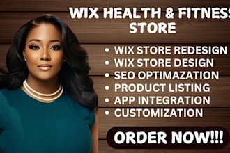 design wix health and fitness store, fitness website, yoga, dropshipping store
