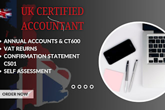 file UK vat returns, corporation return ct600, confirmation statement and sa100