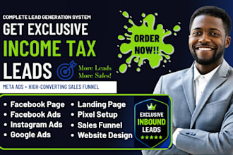 income tax leads bookkeeping leads tax website tax facebook ads sales funnel